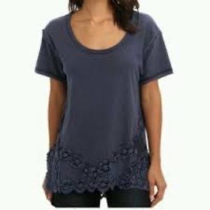 Free People Oversized Tee with Floral Details